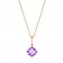 14k Rose Gold 14k Rose Gold Lavender Amethyst Pendant - Three-Quarter View -  106541 - Thumbnail