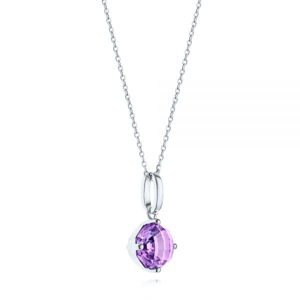  Platinum Platinum Lavender Amethyst Pendant - Flat View -  106541