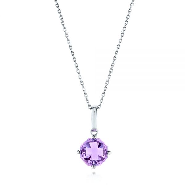  Platinum Platinum Lavender Amethyst Pendant - Three-Quarter View -  106541