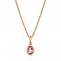 14k Rose Gold Lavender Amethyst And Diamond Pendant - Three-Quarter View -  106043 - Thumbnail
