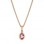 14k Rose Gold Lavender Amethyst And Diamond Pendant - Three-Quarter View -  106043 - Thumbnail