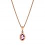 18k Rose Gold 18k Rose Gold Lavender Amethyst And Diamond Pendant - Three-Quarter View -  106043 - Thumbnail