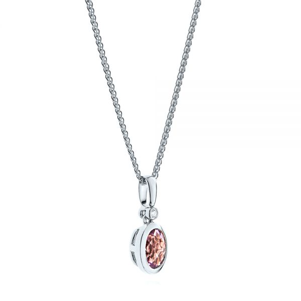  Platinum Platinum Lavender Amethyst And Diamond Pendant - Flat View -  106043