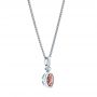 14k White Gold 14k White Gold Lavender Amethyst And Diamond Pendant - Flat View -  106043 - Thumbnail