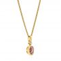 18k Yellow Gold 18k Yellow Gold Lavender Amethyst And Diamond Pendant - Flat View -  106043 - Thumbnail