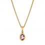 18k Yellow Gold 18k Yellow Gold Lavender Amethyst And Diamond Pendant - Three-Quarter View -  106043 - Thumbnail