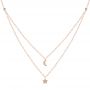 14k Rose Gold 14k Rose Gold Layered Diamond Moon And Star Necklace - Three-Quarter View -  107068 - Thumbnail