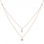 14k Rose Gold 14k Rose Gold Layered Diamond Moon And Star Necklace - Three-Quarter View -  107068 - Thumbnail