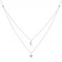  Platinum Platinum Layered Diamond Moon And Star Necklace - Three-Quarter View -  107068 - Thumbnail