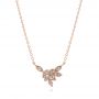 14k Rose Gold 14k Rose Gold Leaf Cluster Necklace - Three-Quarter View -  107084 - Thumbnail