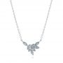 14k White Gold 14k White Gold Leaf Cluster Necklace - Three-Quarter View -  107084 - Thumbnail