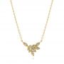 14k Yellow Gold 14k Yellow Gold Leaf Cluster Necklace - Three-Quarter View -  107084 - Thumbnail