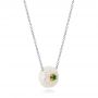 18k Yellow Gold And 18K Gold 18k Yellow Gold And 18K Gold Lily Fresh Water Carved Pearl And Emerald Pendant - Flat View -  101969 - Thumbnail