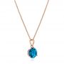 18k Rose Gold 18k Rose Gold London Blue Topaz Pendant - Flat View -  106495 - Thumbnail