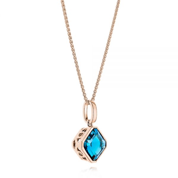 14k Rose Gold 14k Rose Gold London Blue Topaz Pendant - Flat View -  106586