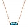 14k Rose Gold London Blue Topaz Pendant - Three-Quarter View -  105411 - Thumbnail