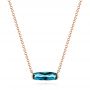 14k Rose Gold London Blue Topaz Pendant - Three-Quarter View -  105411 - Thumbnail