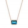 18k Rose Gold London Blue Topaz Pendant