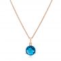 18k Rose Gold 18k Rose Gold London Blue Topaz Pendant - Three-Quarter View -  106495 - Thumbnail