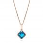 14k Rose Gold London Blue Topaz Pendant