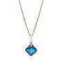 18k Rose Gold London Blue Topaz Pendant