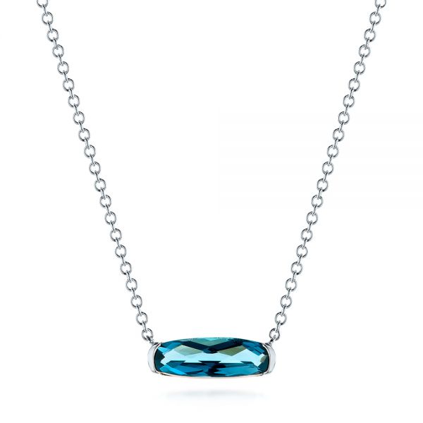 Platinum Platinum London Blue Topaz Pendant - Three-Quarter View - 105411