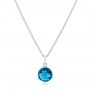  Platinum Platinum London Blue Topaz Pendant - Three-Quarter View -  106495 - Thumbnail