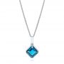 18k White Gold London Blue Topaz Pendant