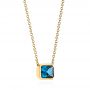 18k Yellow Gold 18k Yellow Gold London Blue Topaz Pendant - Flat View -  105416 - Thumbnail