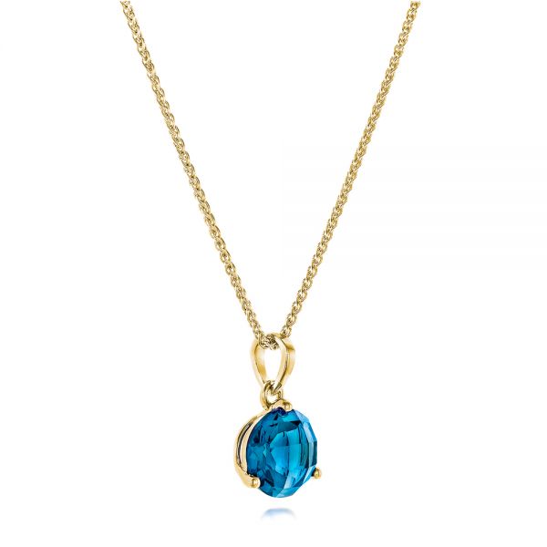 14k Yellow Gold 14k Yellow Gold London Blue Topaz Pendant - Flat View -  106495