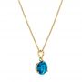 18k Yellow Gold 18k Yellow Gold London Blue Topaz Pendant - Flat View -  106495 - Thumbnail