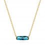 18k Yellow Gold 18k Yellow Gold London Blue Topaz Pendant - Three-Quarter View -  105411 - Thumbnail