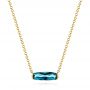 14k Yellow Gold 14k Yellow Gold London Blue Topaz Pendant - Three-Quarter View -  105411 - Thumbnail