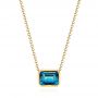14k Yellow Gold 14k Yellow Gold London Blue Topaz Pendant - Three-Quarter View -  105416 - Thumbnail