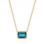 14k Yellow Gold 14k Yellow Gold London Blue Topaz Pendant - Three-Quarter View -  105416 - Thumbnail