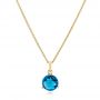 18k Yellow Gold 18k Yellow Gold London Blue Topaz Pendant - Three-Quarter View -  106495 - Thumbnail