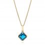 18k Yellow Gold London Blue Topaz Pendant