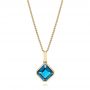 18k Yellow Gold London Blue Topaz Pendant