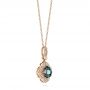 18k Rose Gold 18k Rose Gold London Blue Topaz And Diamond Pendant - Flat View -  103748 - Thumbnail