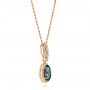 14k Rose Gold London Blue Topaz And Diamond Pendant - Flat View -  103776 - Thumbnail