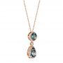 14k Rose Gold London Blue Topaz And Diamond Pendant - Flat View -  105000 - Thumbnail