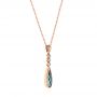 18k Rose Gold 18k Rose Gold London Blue Topaz And Diamond Pendant - Flat View -  105398 - Thumbnail