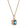 14k Rose Gold 14k Rose Gold London Blue Topaz And Diamond Pendant - Flat View -  105441 - Thumbnail