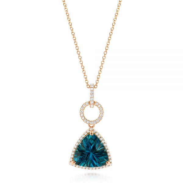 London Blue Topaz and Diamond Pendant - Image