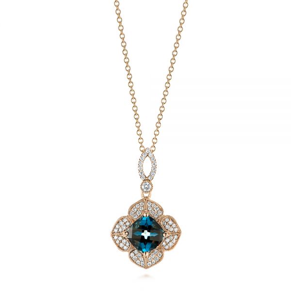 London Blue Topaz and Diamond Pendant - Image