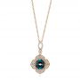 18k Rose Gold 18k Rose Gold London Blue Topaz And Diamond Pendant - Three-Quarter View -  103748 - Thumbnail