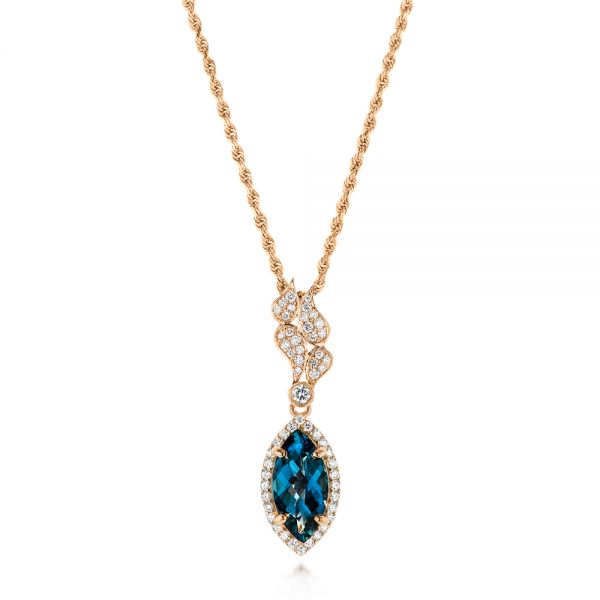 London Blue Topaz and Diamond Pendant - Image