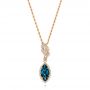 14k Rose Gold London Blue Topaz And Diamond Pendant - Three-Quarter View -  103776 - Thumbnail