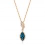 18k Rose Gold 18k Rose Gold London Blue Topaz And Diamond Pendant - Three-Quarter View -  103776 - Thumbnail