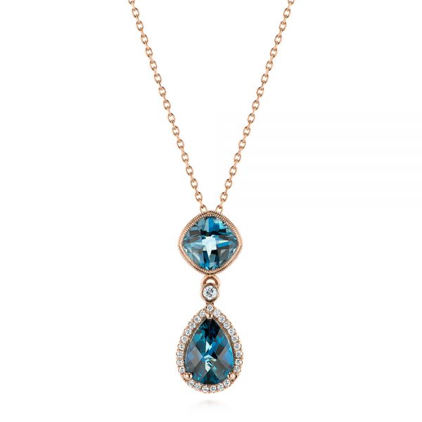 London Blue Topaz and Diamond Pendant - Image